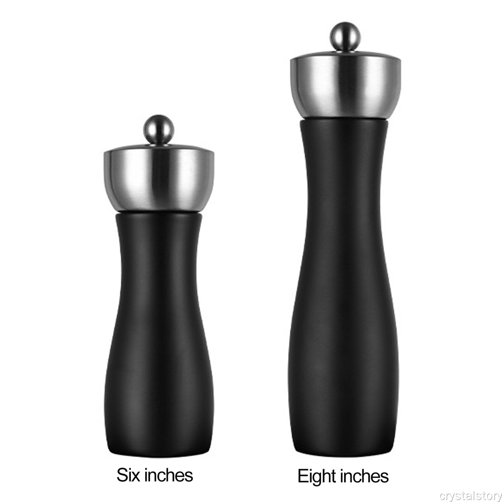 1 Máy xay tiêu cầm tay lõi gốm 6/8 inch bằng thép không gỉ 304 màu đen