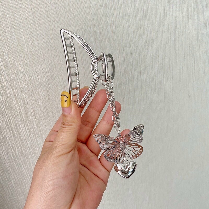 Kẹp tóc kim loại hình bướm phong cách Hàn Quốc