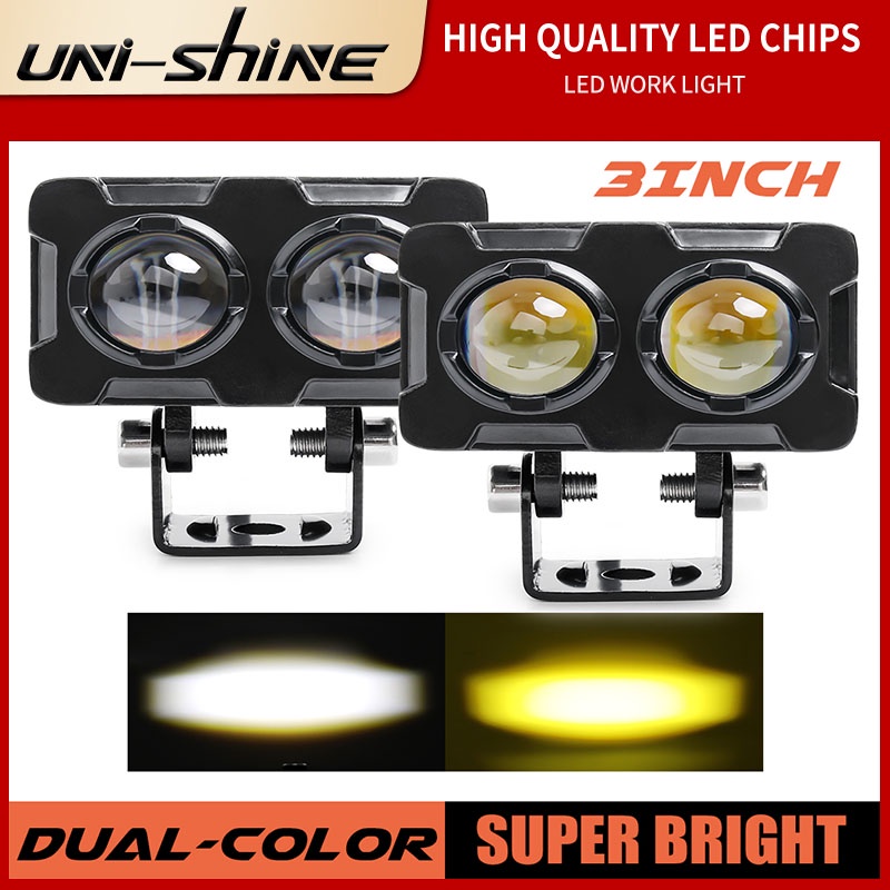 Đèn Pha Led Ánh Sáng Trắng 6000K 3 Inch 12D Ánh Sáng Trắng 3500K Cho Xe Hơi Xe Tải SUV