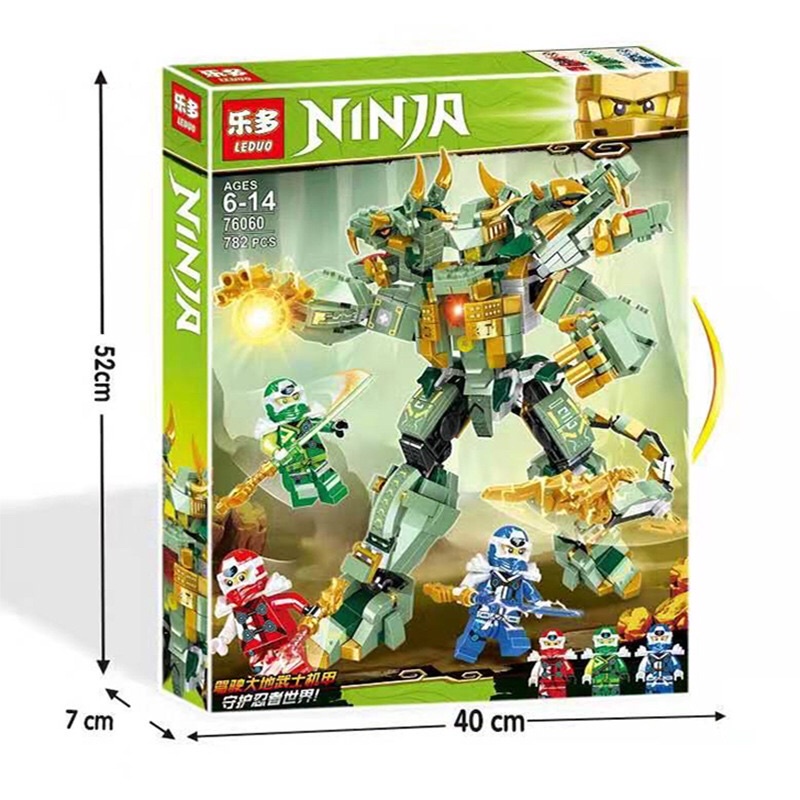 Lắp Ráp nonlego Ninjago 76060 - Xếp Hình Robot Mech Rồng Xanh Moc 782 Mảnh Ghép