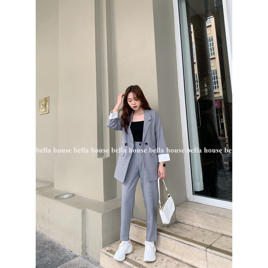 Aó blazer tay phối kẻ | BigBuy360 - bigbuy360.vn