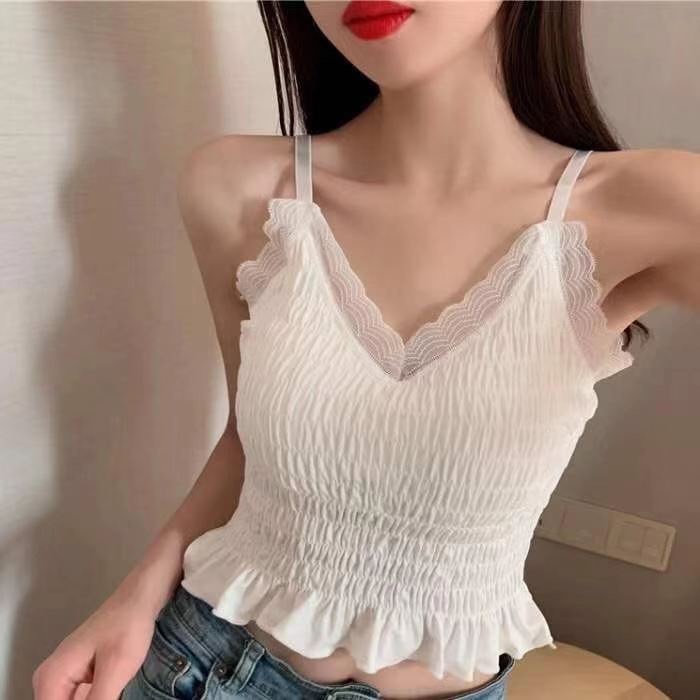 Áo bra nữ xòe nhẹ 2 dây viền ren xinh xắn dáng lửng, kèm mút ôm vòng ngực HLBOUTIQUE B884