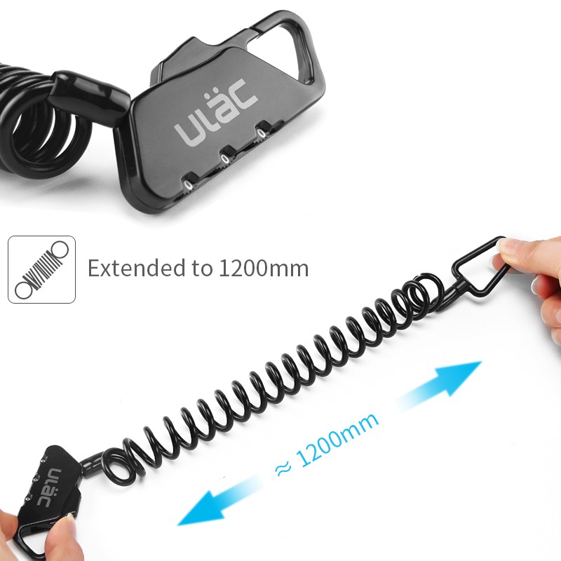 Khóa Xe Đạp Ulac Mini 1200mm 3 Chữ Số Chống Trộm