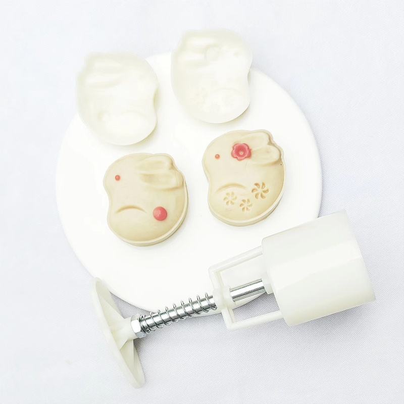 Khuôn Nhấn Bánh Trung Thu Hình Thỏ Bunny Vùng Chữ Zone