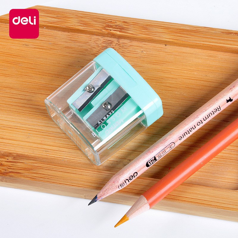 Gọt bút chì chuốt viết chì 2 lỗ DELI gọt được bút chì Kumon và nhiều loại bút chì