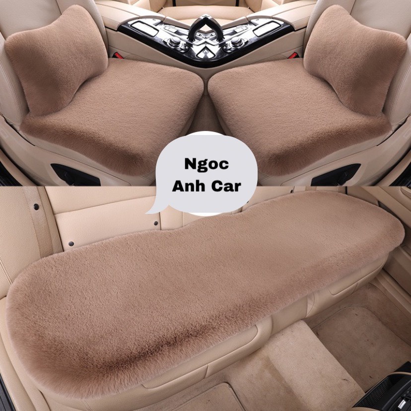 Lót ghế ô tô bằng thảm lông cừu, lông thỏ cao cấp, siêu mịn
