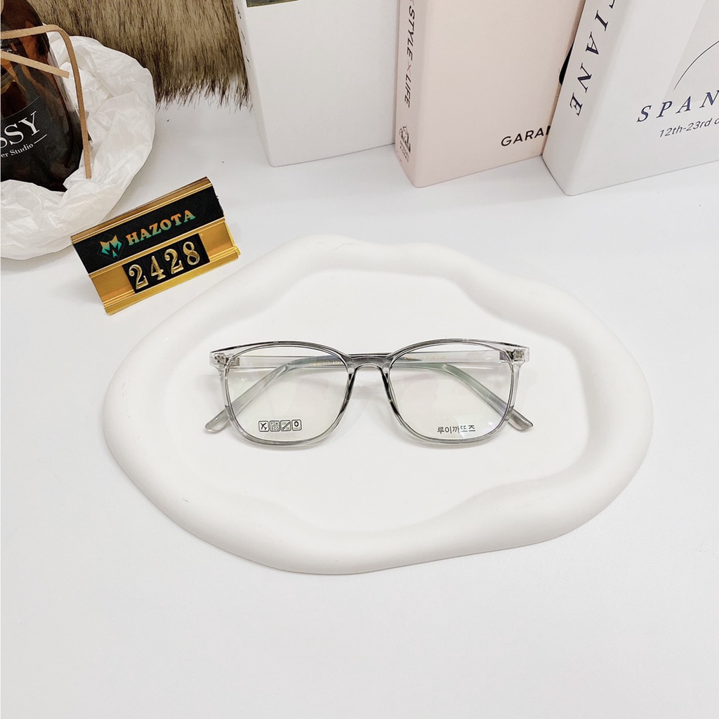 Mắt Kính Gọng Cận Dẻo Hàn Quốc Form Vuông Đính 2 Chấm Lyly 2428 K664 Siêu Hot - Hazo