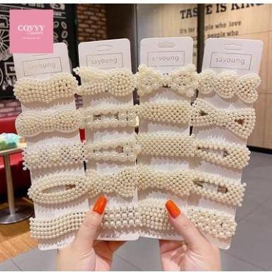 Kẹp tóc đính ngọc trai nhân tạo phong cách Hàn Quốc xinh xắn cho nữ