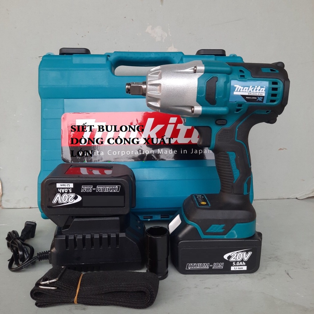 Máy siết bulong pin MKT 199v 980N.m, không chổi than, lực siết mạnh, tốc độ cao