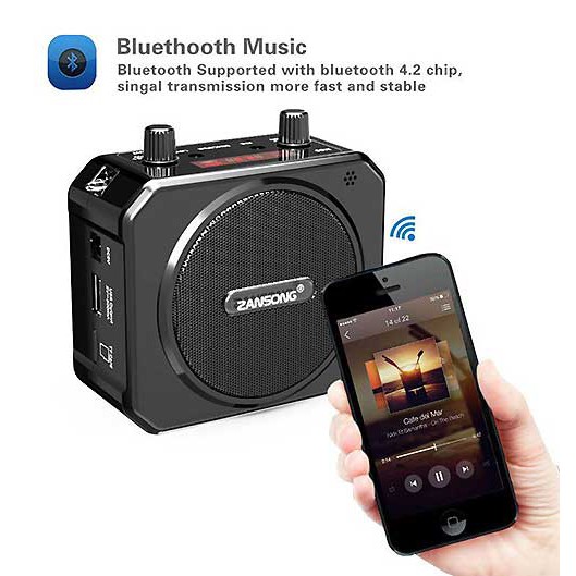 LOA TRỢ GIẢNG ZANSONG M80 / BLUETOOTH 4.2 / KÈM MIC KO DÂY