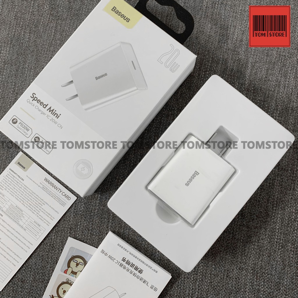 Củ sạc nhanh Baseus Speed Mini TypeC Quick Charger 1C 20W CN -Bh 12 tháng