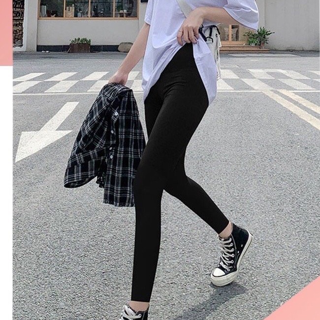 Quần legging nữ AMIHOUSE dáng dài cạp cao vải thun cao cấp co giãn tốt dáng ôm