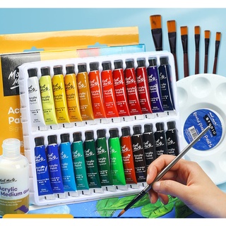  Màu Acrylic Mont Marte - Bộ 12 màu x 12ml - Acrylic Paints Signature
