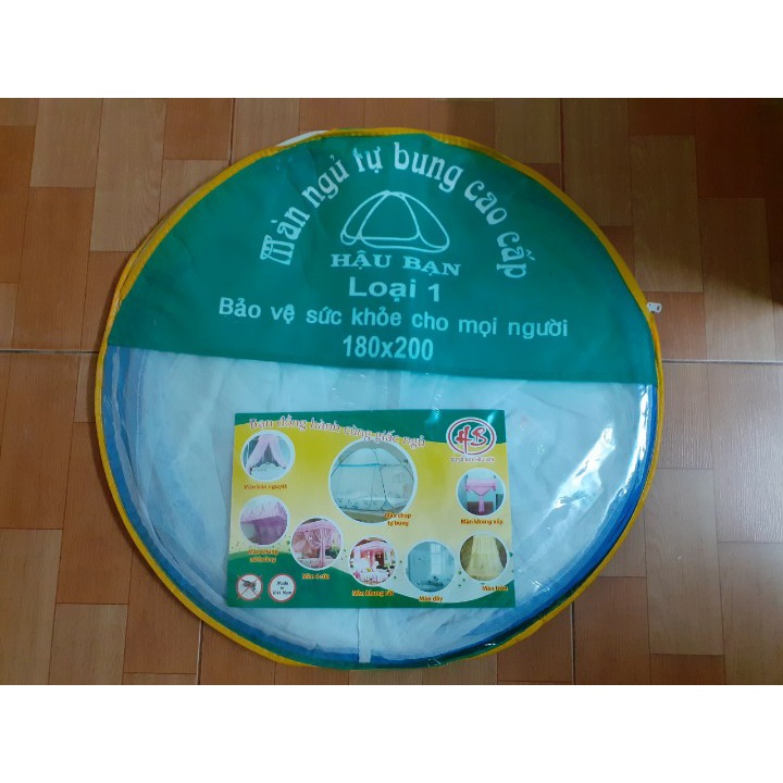 [TRỢ GIÁ] Màn Chụp Tự Bung 1m8x2m Hậu Bạn - Hàng Cao Cấp, Màn Chụp Tự Bung - Màn Trắng Viền Xanh Chống Muỗi, Màn Du Lịch