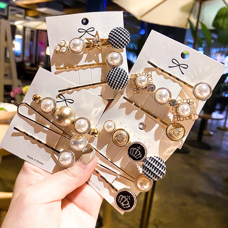 Combo 3 kẹp tóc đính đá lấp lánh ULA BOUTIQUE xinh xắn , dễ thương phong cách Hàn Quốc