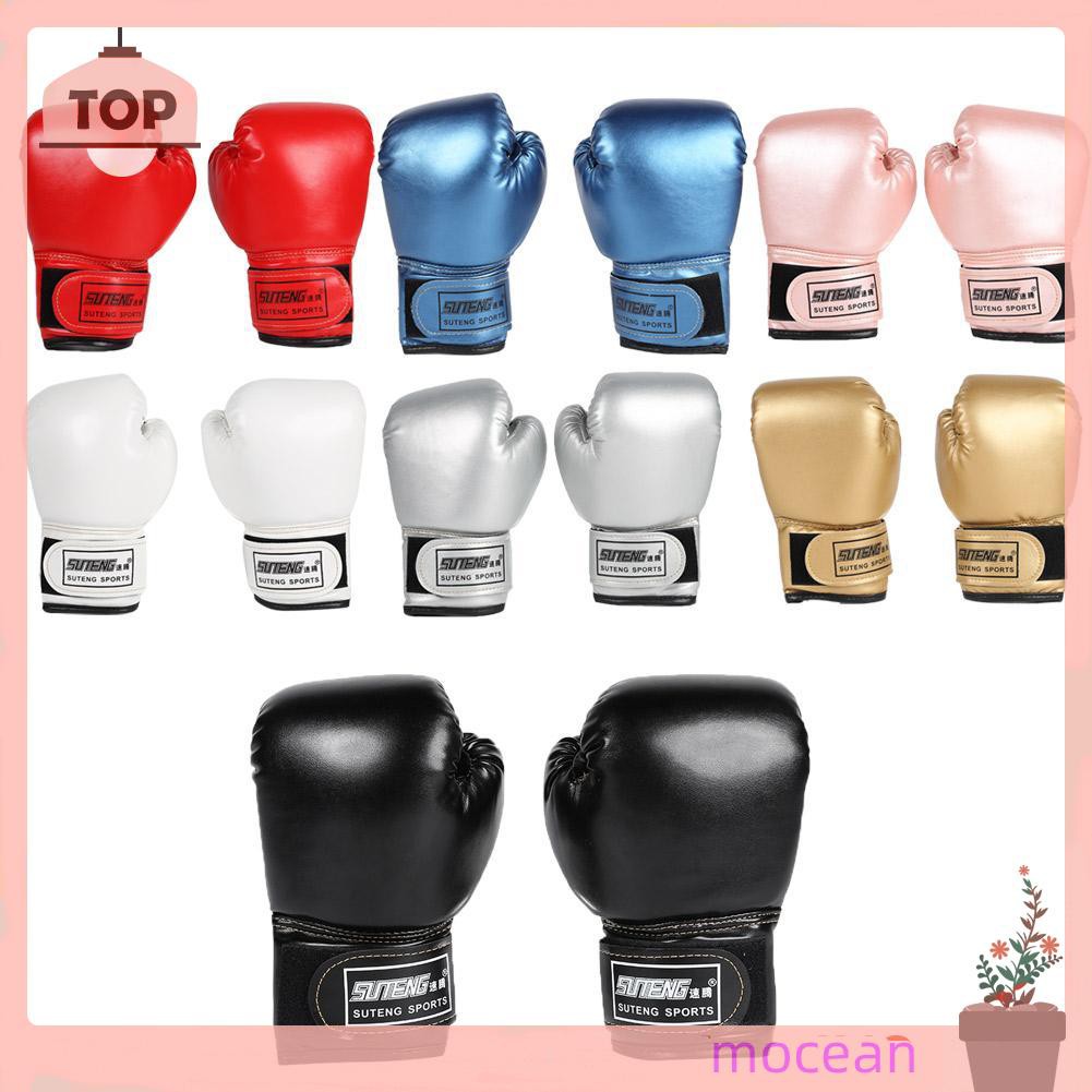 2pcs Boxing Training Fighting Gloves Leather Kid Sparring Kickboxing Gloves