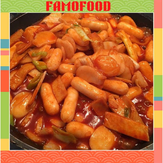 Bánh gạo Tokbokki Hàn Quốc nhân phô mai 500g Famofood