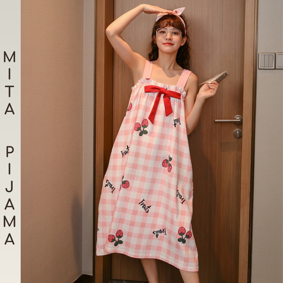 Váy ngủ 2 dây đẹp mặc nhà vải cotton cao cấp đẹp siêu cute dễ thương – V1