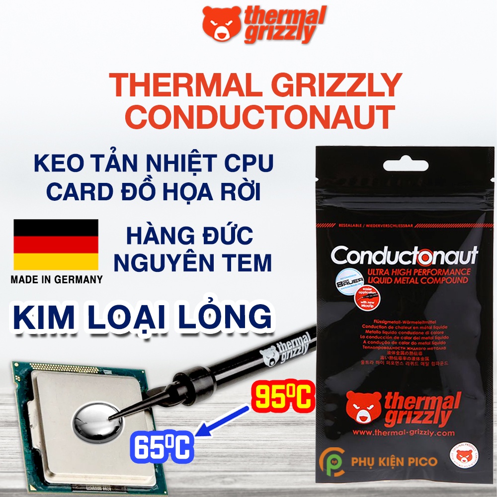 Keo tản nhiệt CPU Thermal Grizzly Conductonaut kim loại lỏng  - Kem tản nhiệt Kryonaut 1Gram - MasterGel Pro V2 - TF8