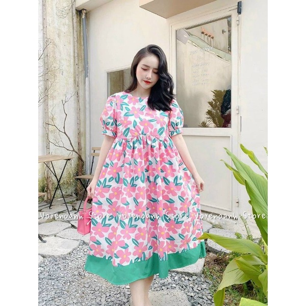 Đầm voan babydoll nơ xinh GB11111