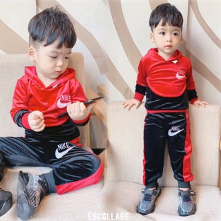 Bộ nỉ nhung thể thao hàng qc cho bé Size 90-130