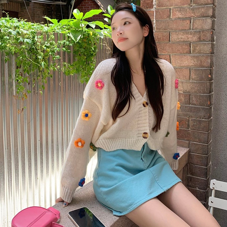 Áo Khoác Cardigan Dệt Kim Tay Dài Cổ Chữ V Thời Trang Mùa Thu Cho Nữ