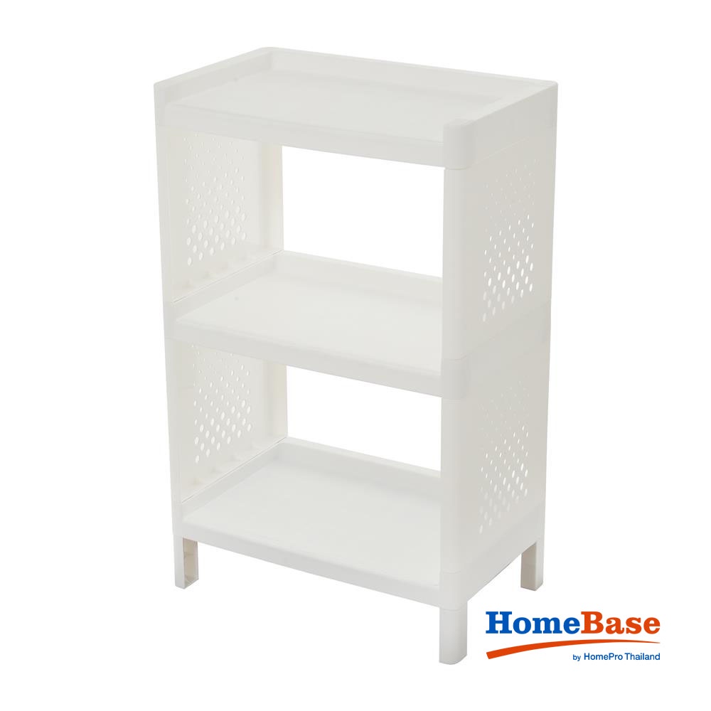 HomeBase STACKO Giá đựng đồ 3 ngăn bằng nhựa MONO 48X30X76cm màu trắng