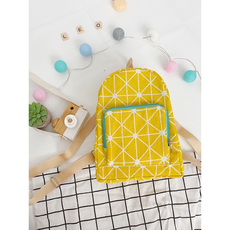 Balo mini vải bố hoạ tiết siêu cưng