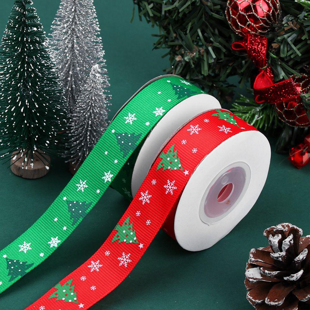 Cuộn Dây Ruy Băng In Họa Tiết Cây Thông Giáng Sinh Trang Trí Đa Ứng Dụng