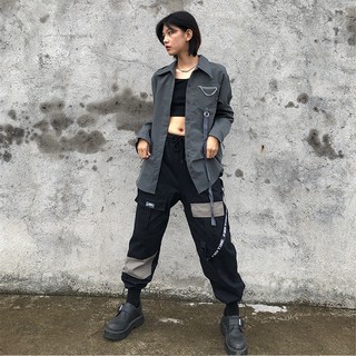 Áo sơ mi tay dài màu xám SMD40C