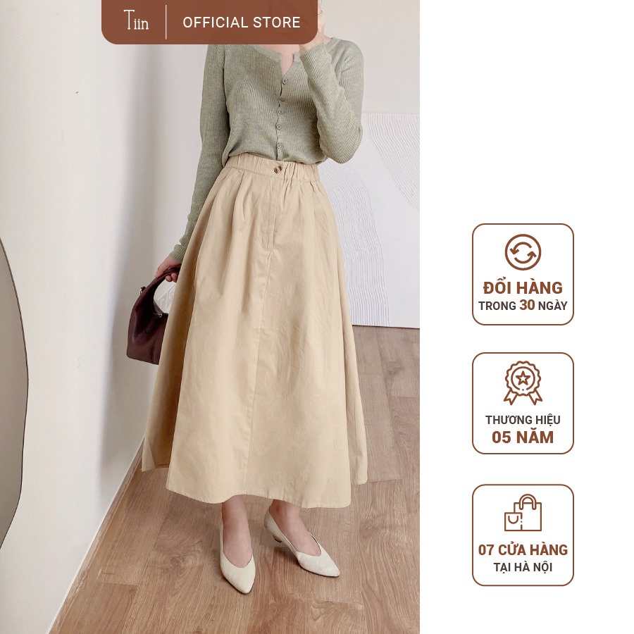 Áo len cổ tròn viền xẻ V khuy cài (040) TIIN STORE G21040