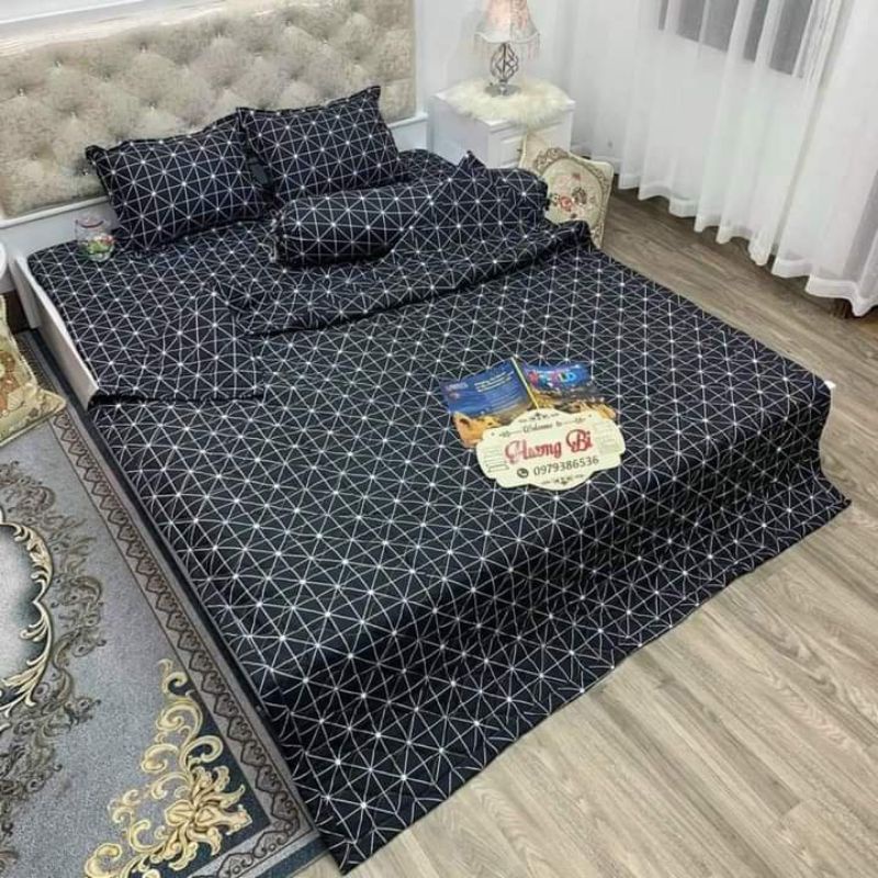 Set chăn hè Cotton Poly 5 món gồm 1 ga ,2 vỏ gối đầu , 1 vỏ gối ,1 chăn hè Trần