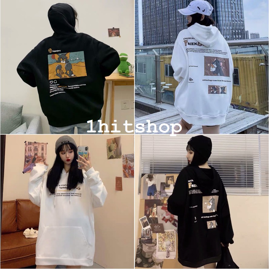 Áo Hoodie MÈO & CHUỘT Ulzzang Unisex 1hitshop