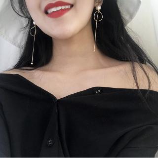 Korean version of simple fashion retro pearl tassel earrings