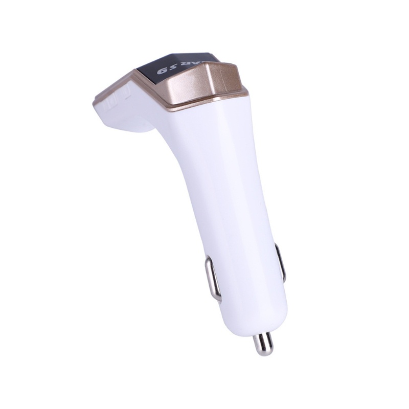 Tẩu Sạc Hai Cổng USB 2 1A Kiêm Máy Nghe Nhạc MP3 Màn Hình Kỹ Thuật Số Cho Xe Hơi