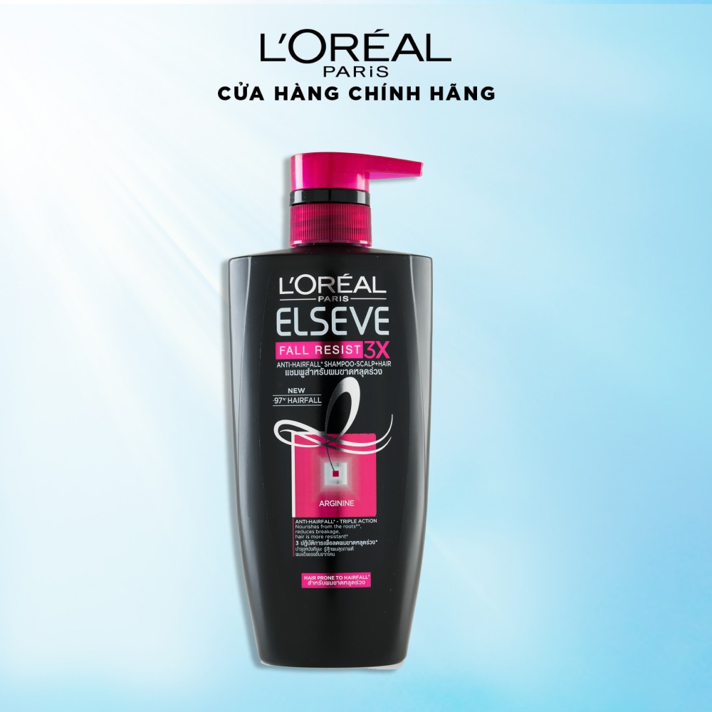 Dầu gội ngăn gãy rụng tóc L'Oreal Paris Elseve Fall Resist 3X Shampoo 170 - 330 - 650ml
