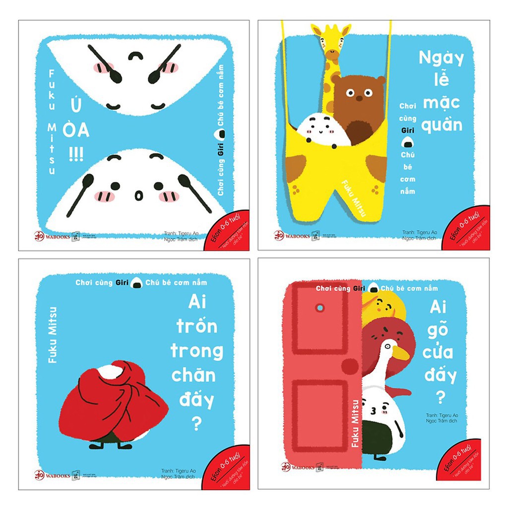 Sách Ehon - Combo 4 cuốn Chơi Cùng Giri Chú Bé Cơm Nắm - Phần 2 - Ehon Nhật Bản cho bé 0 - 6 tuổi