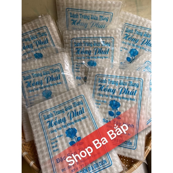 Bánh tráng vuông Trảng Bàng Tây Ninh xuất khẩu 200g mỏng dẻo không cần nhúng nước
