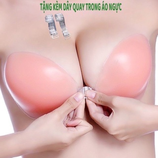 (Tặng kèm dây trong) Áo Dán Ngực Cài Trước Silicon Giống Màu Da Dày Và Mỏng