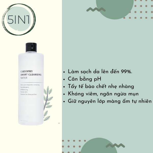 [Mini Size] Nước Tẩy Trang Sạch Sâu, Ngừa Mụn Caryophy Smart Cleansing Water 30ml và 60ml | BigBuy360 - bigbuy360.vn