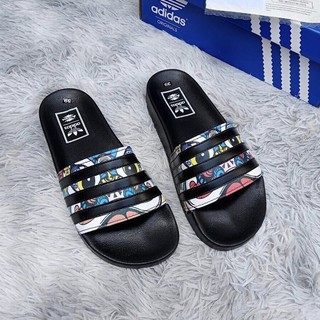 Dép nam quai ngang 𝐀𝐃𝐈𝐃𝐀𝐒 màu đen , dép lê das đế cao su đúc họa tiết kỳ lân