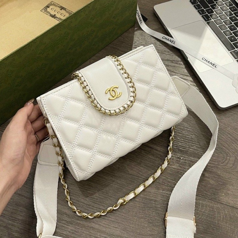 Túi Nữ Kẹp Nách Trần Trám, Túi Xách Nữ Đeo Chéo Viền Xích