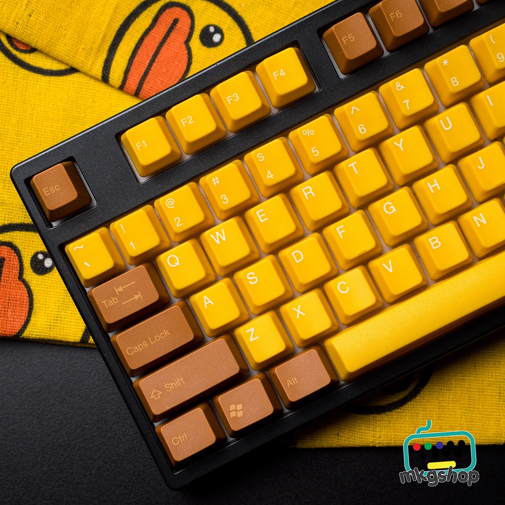 Bộ keycap nâu vàng OEM doubleshot nút bàn phím cơ