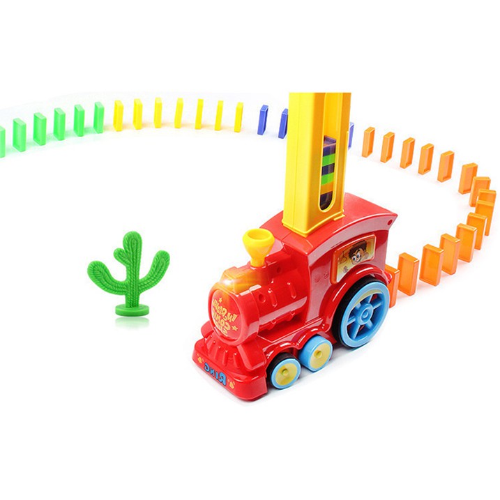 Đồ Chơi Tàu Hỏa - Xe Lửa Xếp DOMINO Tự Động, Phát Nhạc Thông Minh Cho Bé Yêu