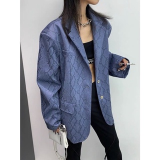 Áo khoác vest giả da rắn sang chảnh