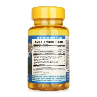 Dầu Gan Cá Tuyết Sáng Mắt Puritans Pride Cod Liver Oil