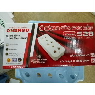Ổ cắm 3 cửa cao cấp siêu chịu tải 3000w