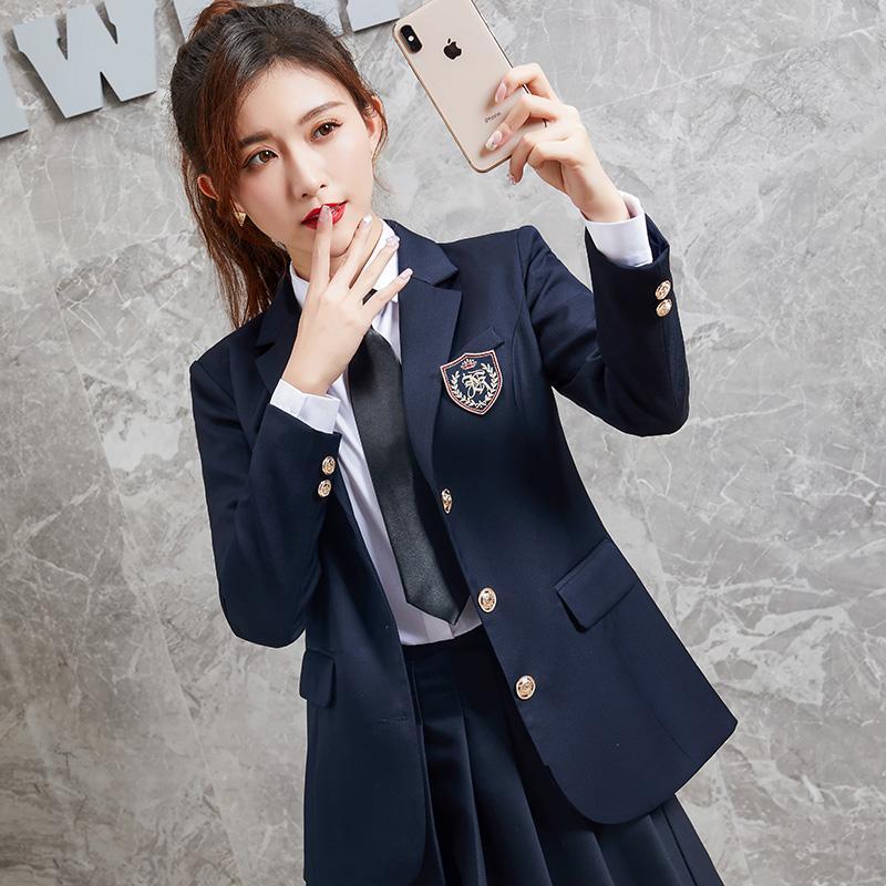 Small Suit Outfit Female Spring and Autumn Japanese Style College StyleJKUniform Kindergarten Teacher College Student School Uniform Pleated Skirt Suit【5Month28Day After】