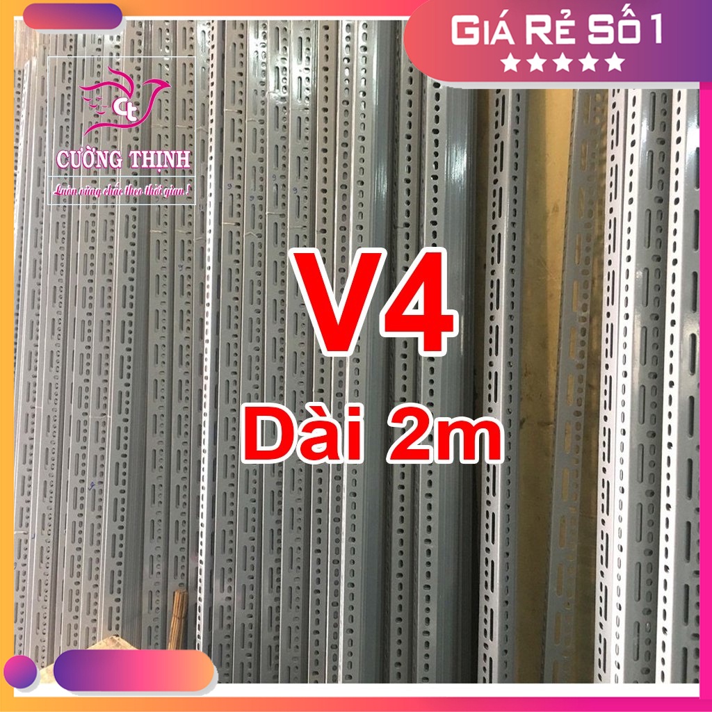 Sắt V lỗ V4.4 Dài 2m lắp ráp kệ sắt trưng bày, kệ đa năng
