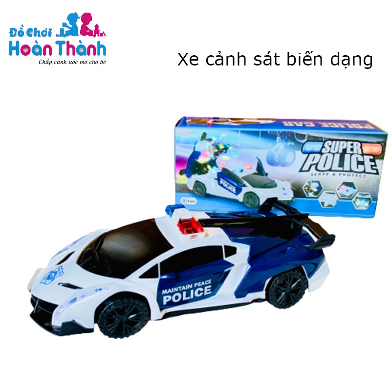 Xe Oto cảnh sát phát sáng quay tròn 360 độ